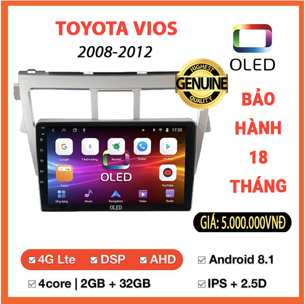 MÀN HÌNH OLED TOYOTA VIOS 2008-2012